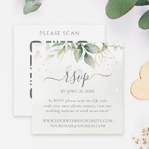Cartão De Informações Código QR RSVP do Código do Site de Casamento Euca