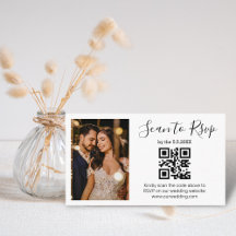 código qr rsvp foto de casamento minimalista chic