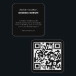 Cartão De Informações Código QR RSVP Online Casamento Site Preto Simples<br><div class="desc">Código QR RSVP Online Casamento Website Simple Black Enclosure Card</div>