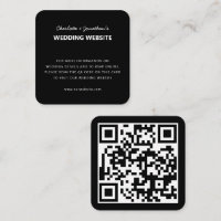 Código QR RSVP Online Casamento Site Preto Simples