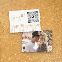 Código QR RSVP Online de Foto Dourado Esboço de Fl