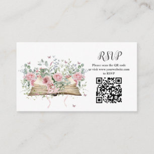 Cartão De Informações Código QR RSVP para Novo Capítulo Chá de Noiva