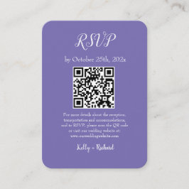 Cartão De Informações Código QR RSVP RSVP de Casamento Vertical Puro