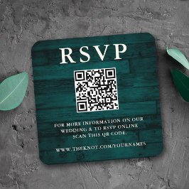 Cartão De Informações Código QR RSVP RSVP Rústico