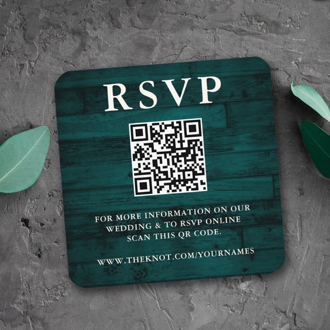 Cartão De Informações Código QR RSVP RSVP Rústico (Criador carregado)