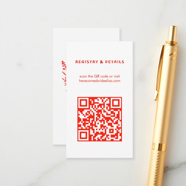 Cartão De Informações Código QR Russo do Buquê de Flores Selvagens Brida (Frente/Verso In Situ)