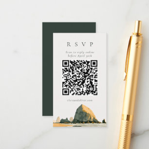 Cartão De Informações Código QR Sea Stacks Casamento na Praia da Costa d