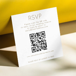 Cartão De Informações Código QR Simples Champagne Texto Dourado RSVP de