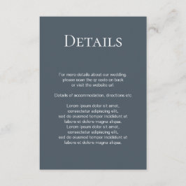 Cartão De Informações Código QR Simples de Casamento Elegante