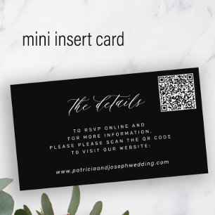Cartão De Informações CÓDIGO QR simples detalhes do casamento elegante p