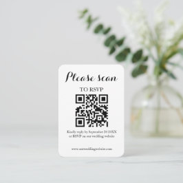 Cartão De Informações Código QR Simples Moderno e Casamento RSVP