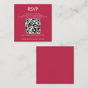 Cartão De Informações Código QR Simples RSVP de Casamento Magenta