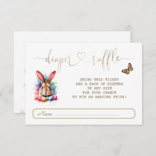Cartão De Informações Coelhinho Coelho Ovos Selvagens Fraldas Raffle