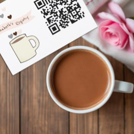Cartão De Informações Coffee Bridal Shower Registry