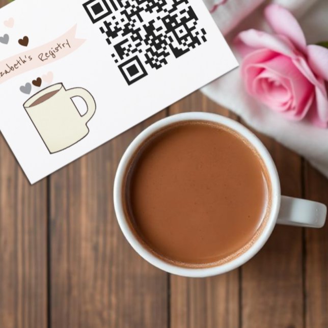 Cartão De Informações Coffee Bridal Shower Registry (Criador carregado)