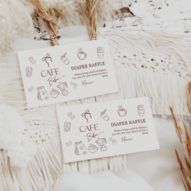 Cartão De Informações Coffee Theme Cafe Bebe Brewing Baby Shower Diaper (Criador carregado)