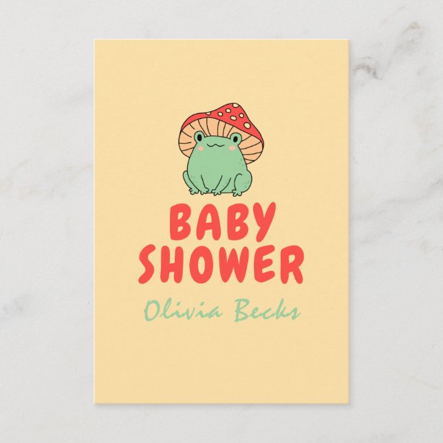 Cartão De Informações Cogumelo com Chá de fraldas de Sapo (Frente)