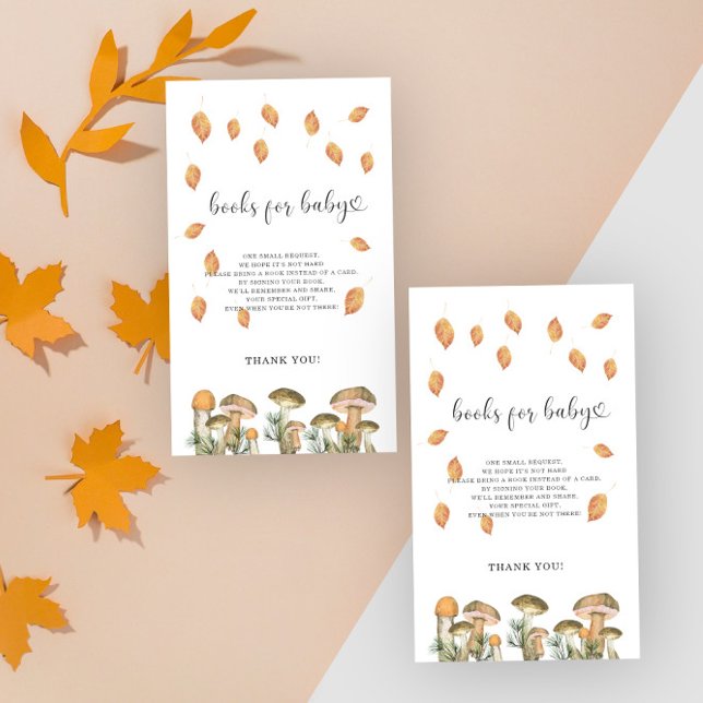 Cartão De Informações Cogumelos caem na floresta - livros para bebê (Criador carregado)