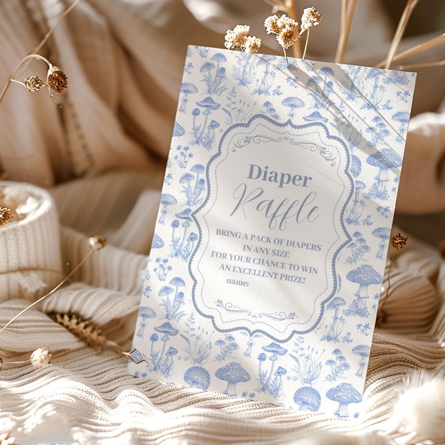 Cartão De Informações Cogumelos Toile De Jouy Floresta Fraldas Sorteio (Criador carregado)