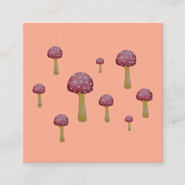 Cartão De Informações Cogumelos vermelhos e brancos (Frente)