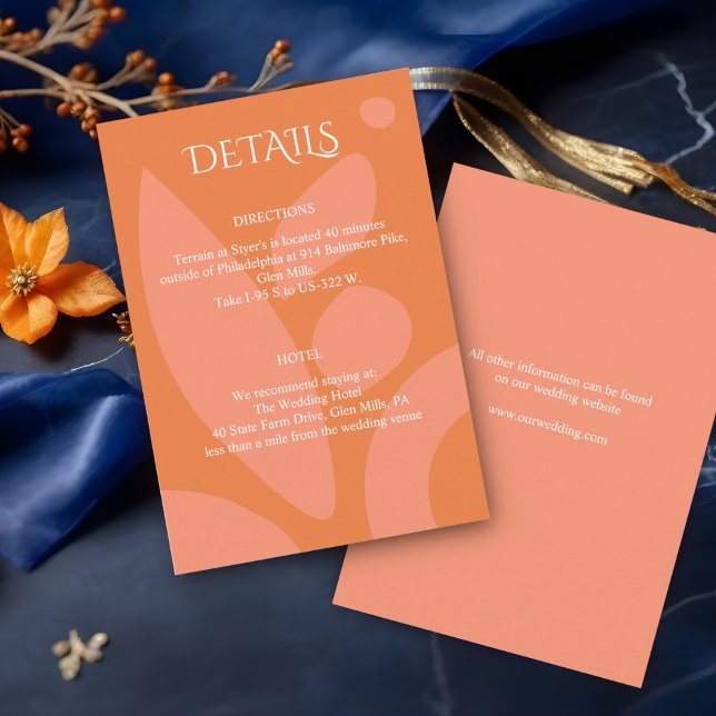 Cartão De Informações Colagem de Cores Modernas, Detalhes do Casamento (Criador carregado)