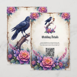 Cartão De Informações Coleção de Casamento Enchanted Raven Wedding