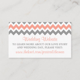 Cartão De Informações Coleção de Casamento Moderno Chevron - Rosa e Cinz