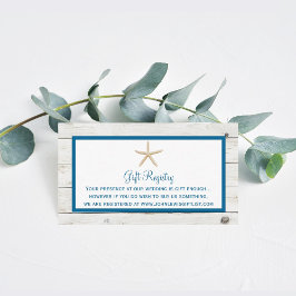 Cartão De Informações Coleção de Casamento Starfish Praia de Madeira Bra