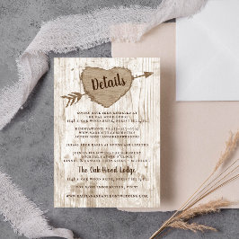 Cartão De Informações Coleção de Casamento The Carved Heart Tree Detalhe