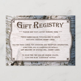 Cartão De Informações Coleção de Casamentos de Árvore de Prata Rústica