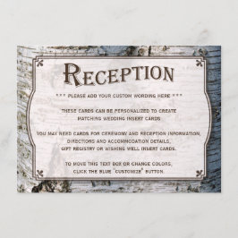 Cartão De Informações Coleção de Casamentos de Árvore de Prata Rústica