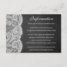 Cartão De Informações Coleção de Casamentos de Chalkboard e Localidade