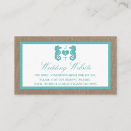 Cartão De Informações Coleção de Casamentos de Praia de Turquoise Seacav