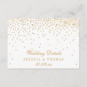 Cartão De Informações Coleção de Casamentos Vintage Glam Dourado Confett