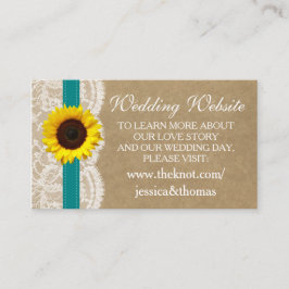 Cartão De Informações Coleção Kraft, Lace & Sunflower - Teal