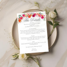 Colorful Bold Pink & Orange Floral Garden Wedding