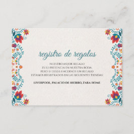 Cartão De Informações Colorful Floral Spanish Wedding