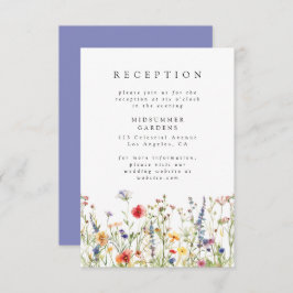 Cartão De Informações Colorful Floral Wedding Reception Enclosure Card