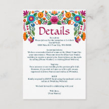 Colorida Festa Mexicana Floral Bordado Casamento