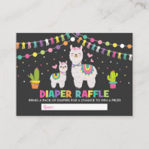 Colorida Llama Chá de fraldas Fiesta Fralda Raffle
