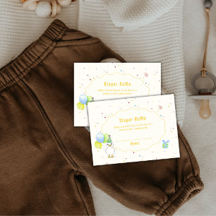 Cartão De Informações Colorido Chuveiro de Bebê Balão de Ganso Diaper Ra