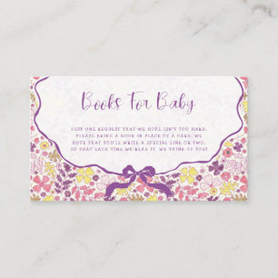 Cartão De Informações Colorido Desenho Floral à Lápis Baby Shower