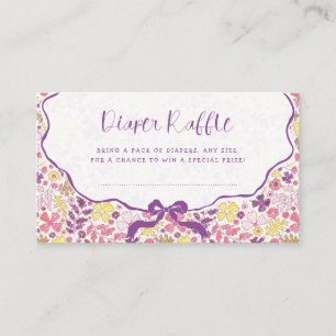 Cartão De Informações Colorido Desenho Floral a Lápis Baby Shower 