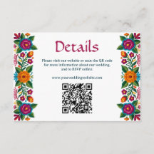 Colorido QR de Site de Noivado Floral Fiesta Mexic