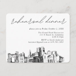 Cartão De Informações Columbus Casamento Jantar de Ensaios Elegante