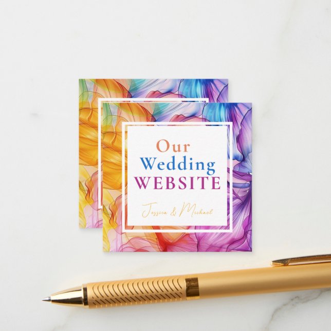 Cartão De Informações ❤️Com QR + Endereço do Site Ethereal Bloom (Frente/Verso In Situ)