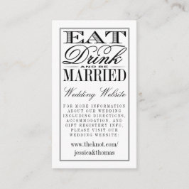 Cartão De Informações Coma, Beba E Case-Se Com Negra Moderna/Branca