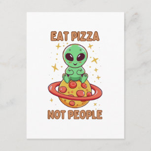 Cartão De Informações Coma pizza não pessoas