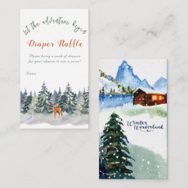 Cartão De Informações Começa a aventura de animais da floresta de invern