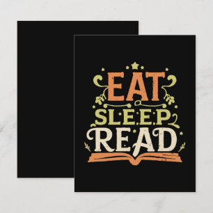 Cartão De Informações Comer Dormir Ler, Leitura Divertida